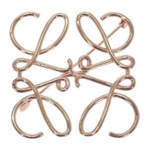 Loewe Anagram 111.27.027 Brooch Metal Pink Rose Gold Ladies Classic [AB Rank]